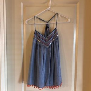 Tank top with tassels